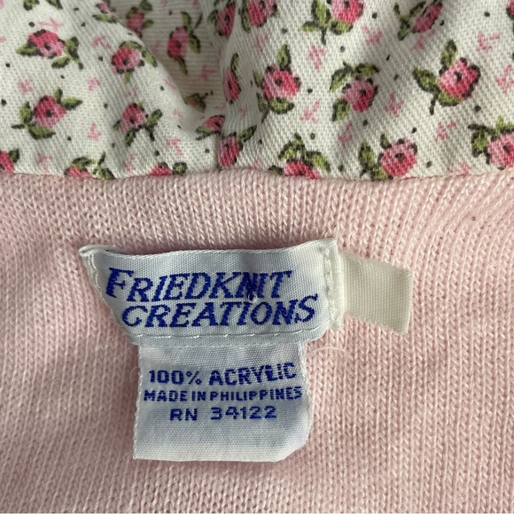 Vintage Friedknit Creations Acrylic Hooded Sweater Jacket Double Layer✔️Size - Picture 8 of 14